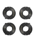Heavy Duty 4 Pack 1/2 Inch Bore Double Split Clamp On Shaft Collars With 8-32 Set Screws Carbon Steel Black Oxide Coated