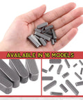Pro Grade Carbon Steel Round Ended Feather Key Set Kit With 140Pcs In 16 Sizes in hand, showcasing variety.