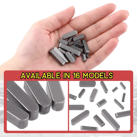 Pro Grade Carbon Steel Round Ended Feather Key Set Kit With 140Pcs In 16 Sizes in hand, showcasing variety.