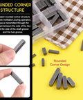 Pro Grade Carbon Steel Round Ended Feather Key Set Kit With 140Pcs In 16 Sizes 3mm 4mm 5mm 6mm Keystock, close-up view