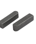 16Mm By 4Mm By 4Mm Carbon Steel Key Stock Keystock Gray 14 Pack, two pieces, showing undersized tolerance for loose fit in keyways