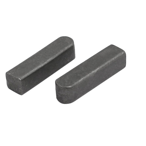 16Mm By 4Mm By 4Mm Carbon Steel Key Stock Keystock Gray 14 Pack, two pieces, showing undersized tolerance for loose fit in keyways
