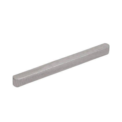 60Mm By 5Mm By 5Mm Carbon Steel Straight Key Stock Keystock Gray shown in close-up view, ideal for loose fit in keyways and sturdy machinery use.