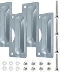 Four Pack Latch Guard Plate Covers 3 By 7 Inches Carbon Steel With Screws Gaskets And Nuts Easy To Install Door Lock Protector Striker Cover For Outswing Exterior Doors Included Pack Of Four For Multiple Doors