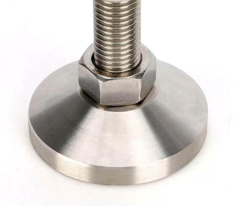 Heavy duty carbon steel nickel plated 4 inch adjustable leveling feet for furniture and equipment