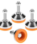 Heavy Duty Carbon Steel Leveling Feet With Anti Skid Pads 4 Pack For Furniture And Equipment M12 Thread 2.36 Inch Diameter Base