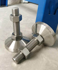 Heavy duty carbon steel nickel plated 4 inch adjustable leveling feet for furniture and equipment on concrete floor