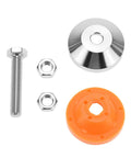 Heavy Duty Carbon Steel Leveling Feet With Anti Skid Pads 4 Pack For Furniture And Equipment M12 Thread components laid out.