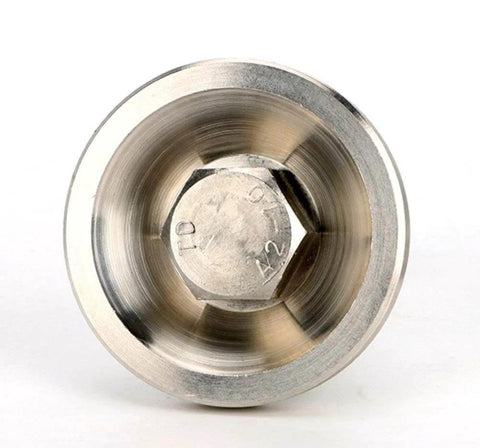 Close-up of heavy duty carbon steel nickel plated 4 inch adjustable leveling feet, M10 x 100mm threaded, for furniture and equipment.