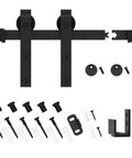 4FT Super Mini Sliding Barn Door Hardware Kit for Single Door TV Stands Wardrobes and Cabinets with J Shape Hanger Carbon Steel