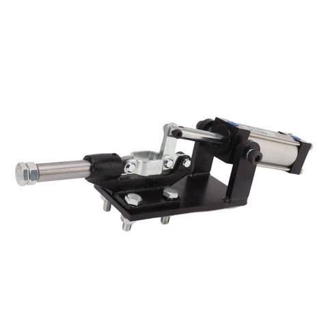Side view of Metal Pneumatic Toggle Clamp With Auto Control Industrial Air Clamp In Carbon Steel for production lines.