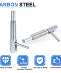 Two Pack Retractable Indexing Plunger Pins M6 Thread, 41.5mm Overall Length, carbon steel locking pins for machinery