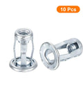 Multi Grip Rivet Nut Set 10Pcs 10-24 Thread Carbon Steel Blind Rivet Nuts With Zinc Finish, showing two rivet nuts on white background.