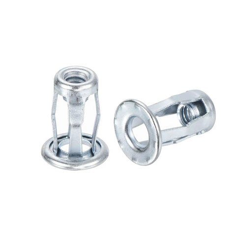 Multi Grip Rivet Nut Set 10Pcs 10-24 Thread Carbon Steel Blind Rivet Nuts With Zinc Finish shown in close-up view
