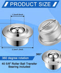 Diagram showing Bulk Forty Pack Five Eighths Inch Roller Ball Transfer Bearings In Carbon Steel with size and rotation details.