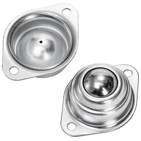 20 Pack 1 Inch Roller Ball Transfer Bearings Carbon Steel Swivel Casters Two Hole Screw Mounted Units for Conveyors