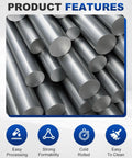 Stack of Two 12 Inch Long 1 Inch Diameter 1018 Carbon Steel Bars Cold Rolled For Metalworking Round Rods in unpolished finish