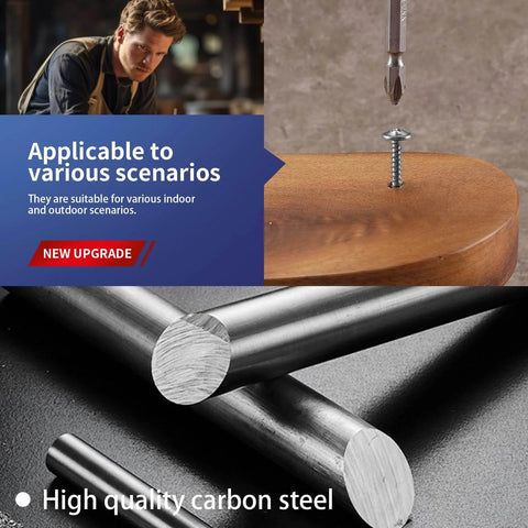 8x1 Inch Wood Screws 100 Pcs 410 Stainless Steel Self Tapping Truss Head in use on wood with high quality carbon steel rods