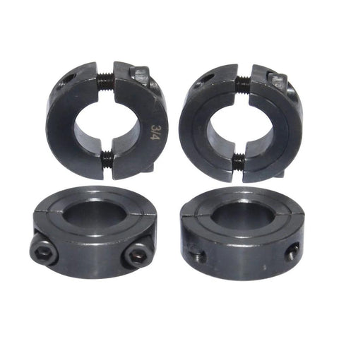 Two Piece Clamping Shaft Collar Three Quarters Inch Double Split Set Screw Style Carbon Steel Bore Three Quarters Inch Pack 4
