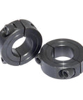 Two Piece Clamping Shaft Collar Three Quarters Inch Double Split Set Screw Style Carbon Steel Bore, Pack of Four Oxide Finish