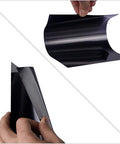 Carbon Steel Shim Stock Assortment Set, 6 Inch Wide By 12 Inch Long, Nine Thicknesses From 0.003 To 0.015 Inch sheets in hand