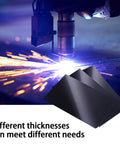 Carbon Steel Shim Stock Assortment Set, 6 Inch Wide By 12 Inch Long, Nine Thicknesses shown with industrial laser machine