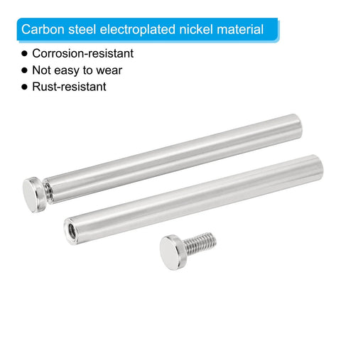 20 Pcs One Quarter Inch Sign Standoff Screws, 30mm Stainless Steel Nickel Plated Wall Mounting Hardware, corrosion-resistant