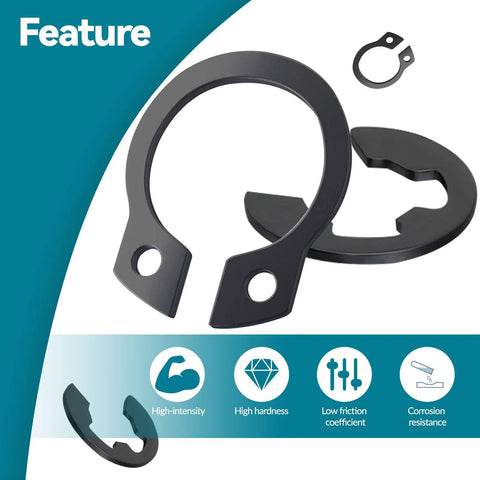 All In One Snap Ring Assortment Kit With 24 Sizes In Carbon Steel E Clips 2mm To 12mm And C Clips M5 To M16, features and benefits