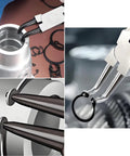 Close-up of Mega Handy 330 Piece Snap Ring Set with E Clips and C Clips for mechanical projects, showing installation and usage.