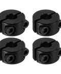 Four Pack Split Shaft Collar 6mm Bore 16mm OD 9mm Thick High Clamp Strength Two Piece Locking Design, ideal for automotive and robotics.