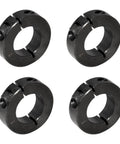 Four Single Split Clamp-On Shaft Collar of Metal Material 1 inch Bore Set Screw displayed against a white background.