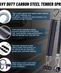 Heavy-duty carbon steel tender springs for 12 Foot 3 In 1 Air Lines Kit For Semi Truck And Trailer Tractor with protective sleeves.