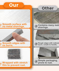 Comparison of Ten Piece Carbon Steel Wedges Set For Leveling And Alignment showing smooth surface, smooth edges, and wrapped protection.