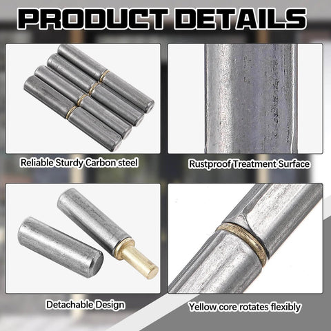 30 Pack Weld On Bullet Hinges 2-1/2 X 3/8 Inch Heavy Duty Carbon Steel with rustproof surface and detachable design