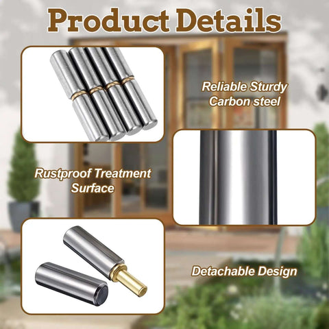 40 Pack Weldable Barrel Hinges Two And A Half Inch By Three Eighth Inch Heavy Duty Weld On Bullet Hinges Carbon Steel Detachable