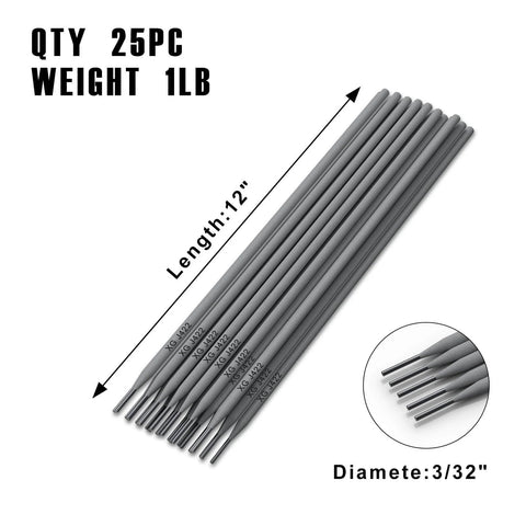 Carbon Steel Arc Welding Rods E4303 J422 Three Thirty Second To One Eighth Inch Sticks 1 Lb Electrode Pack Calcium Titan Coated