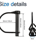4 Pack Wire Lock Pins Five Sixteenth Inch Carbon Steel Shaft Locking Pins With Round Loop for Trailers, Size Details
