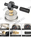 Street Ready Fuel Pressure Regulator With Gauge, Glycerin Filled, Stainless Steel Case, 1/8 NPT Adapter, 3/8 Fuel Hose, Universal Fit