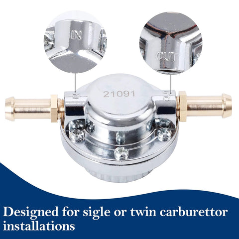 Fuel Pressure Regulator Kit For Carbs With Manual Five Gear Adjustable Dial And Facet Pump Compatibility, zinc alloy build, close-up