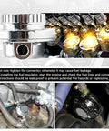 Adjustable 1 to 5 PSI Fuel Pressure Regulator for Carburetors with zinc alloy body, chrome finish, installed in engine compartment.