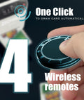 Hand holding wireless remote for Smart 2-In-1 Card Shuffler And Dealer For Up To 12 Players, with text stating '4 Wireless remotes'