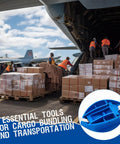 74 Inch Flexible Pallet Strap Feeder For Half To Three Quarter Inch Polyethylene Strapping With Stick Guide Through Pallets on airport tarmac