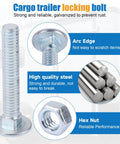Steel bolt and hex nut from Trailer Door Latch Kit With Cam Lock And Keeper For Cargo And Enclosed Trailers Includes Ramp Locking Hasp And Anti Theft Screws And Anti Loose Nuts 2 Pack
