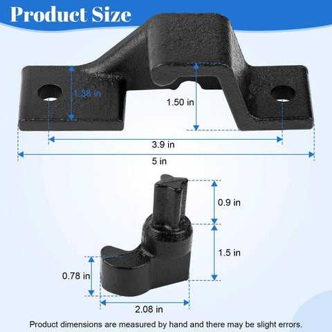 Trailer Cam Lock Assembly For Cargo Trailer Double Door Keeper Kit Replace Cam Rod Rear And Side Door Retainers in Upper Left and Lower Right Corners Set of Four Components with size dimensions