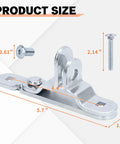 Durable cargo trailer door hasp latch kit with screws and nuts provides secure cam bar locking, showing size dimensions.