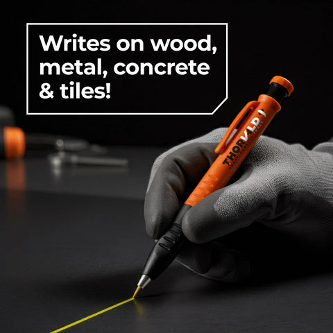 On-site marking made effortless with this 3-in-1 carpenter pencil featuring a comfortable finger grip, seven color coded leads.