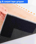 Close-up of Heavy Duty 1 Inch By 20 Foot Self Adhesive Hook And Loop Tape Interlocking Strip used on carpet for grip