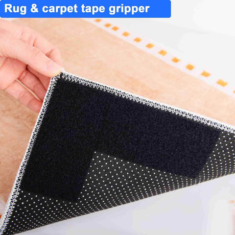 Close-up of Heavy Duty 1 Inch By 20 Foot Self Adhesive Hook And Loop Tape Interlocking Strip used on carpet for grip