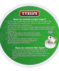 Instruction guide for Heavy Duty Double Sided Rug Tape For Hardwood Floors And Tile Non Slip Anti Curling Floor Tape For Area Rugs Mats And Carpets No Residue Super Strong Hold Easy Cut To Fit 2 Inch By 10 Yards White