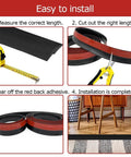Easy installation steps for Carpet Floor Transition Strip 10Ft, Self-Adhesive Carpet to Tile Transition Edging Trim Suitable for Doorways Threshold, Cover Height Within 5mm - Black